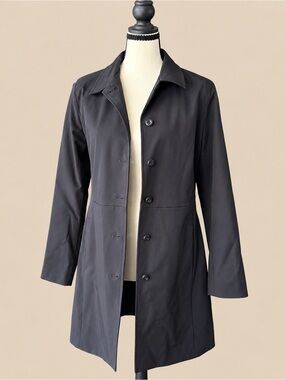 Y2K Gap 2001 Minimalist Black Trench XS